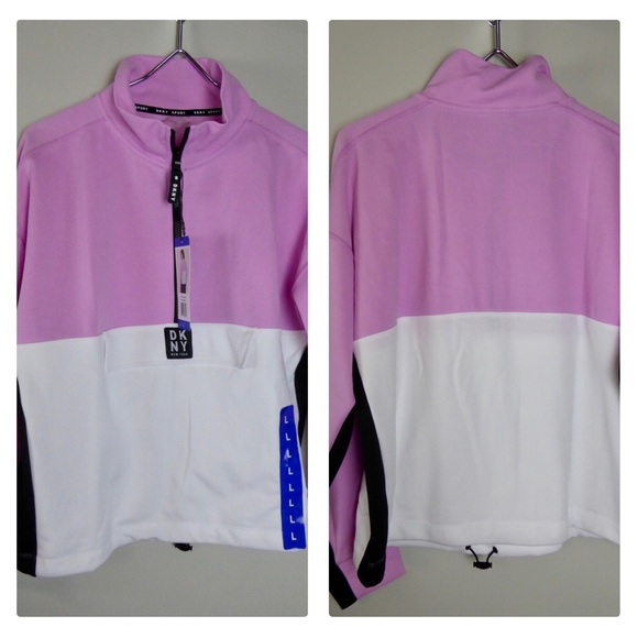 DKNY 1/2 Zip Sweater Track Jacket Donna Karan NWT - Picture 2 of 8